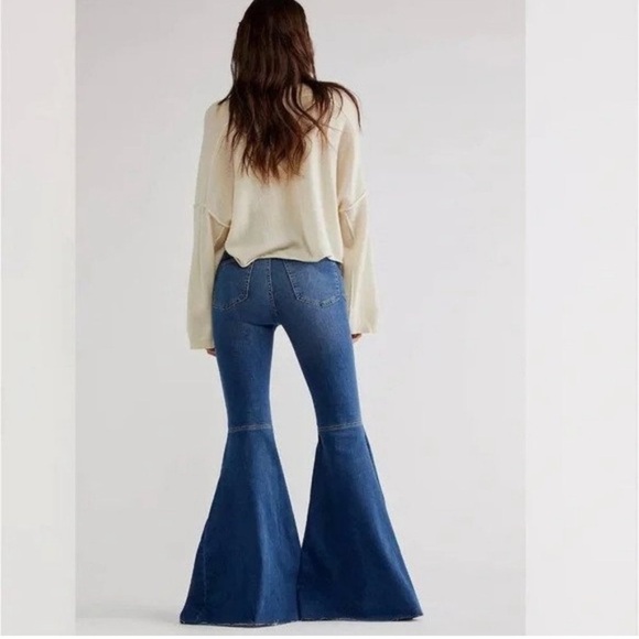 Free People Just Float On Flare Jeans /Jericho blue - Picture 3 of 11